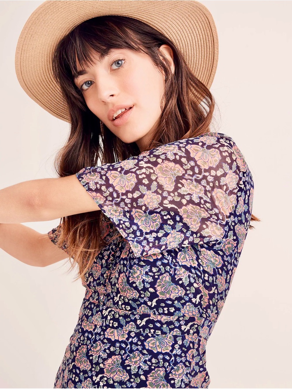 NWOT - Madewell Orchard Flutter-Sleeve Dress in Fan Floral Mix Mini - Dreamy! - Picture 2 of 9